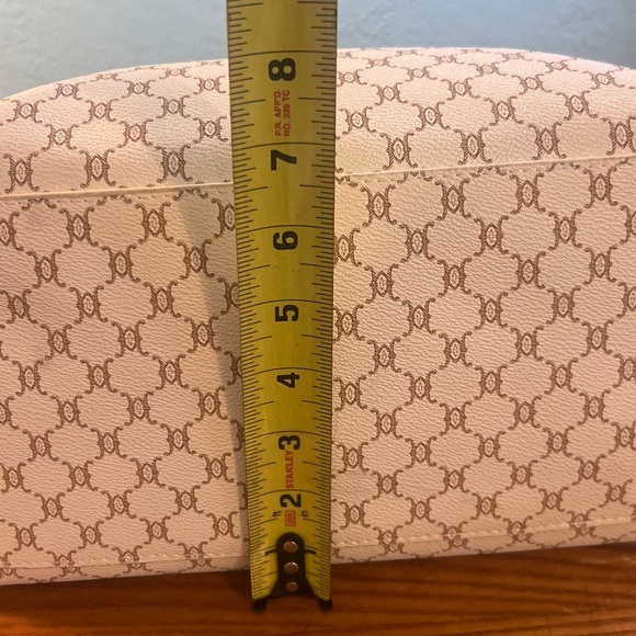 Large Houndstooth Tote w/ Pink Straps & matching cosmetic bag, Faux Leather NWOT - Picture 10 of 16